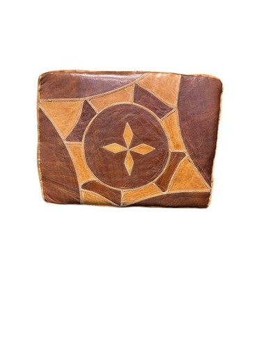 Handcrafted hausa leather pouf - leather,