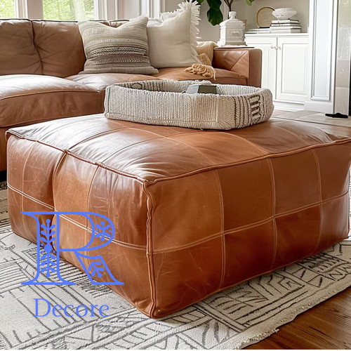Ottoman pouffe brown - ottoman,