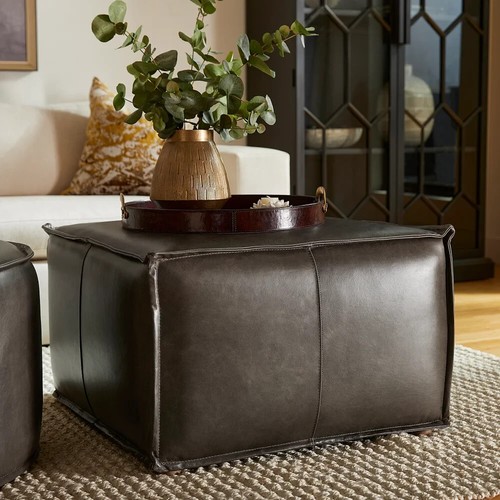 Genuine leather large square - genuine,
