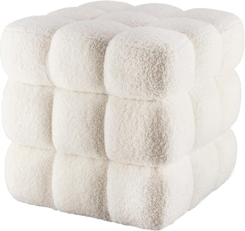 White square ottoman - ottoman, 17''3